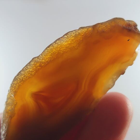 Carnelian Agate Pendant Sterling Silver 2.5" Slice Polished Natural Stone - Picture 9 of 10